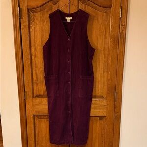 Eddie Bauer Deep Purple Corduroy Midi Dress